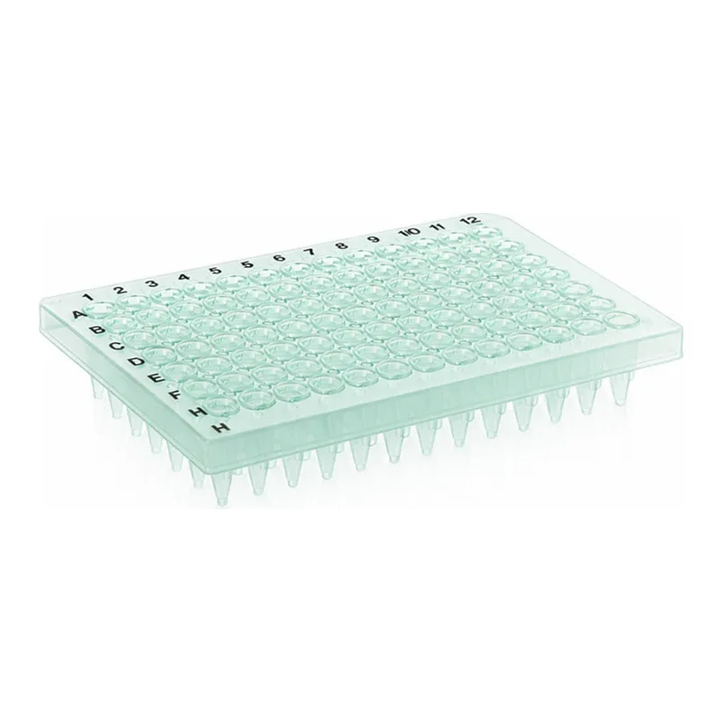 Thermo Fisher Scientific PCR Plate, 96-well, semi-skirted, flat deck, black lettering, green