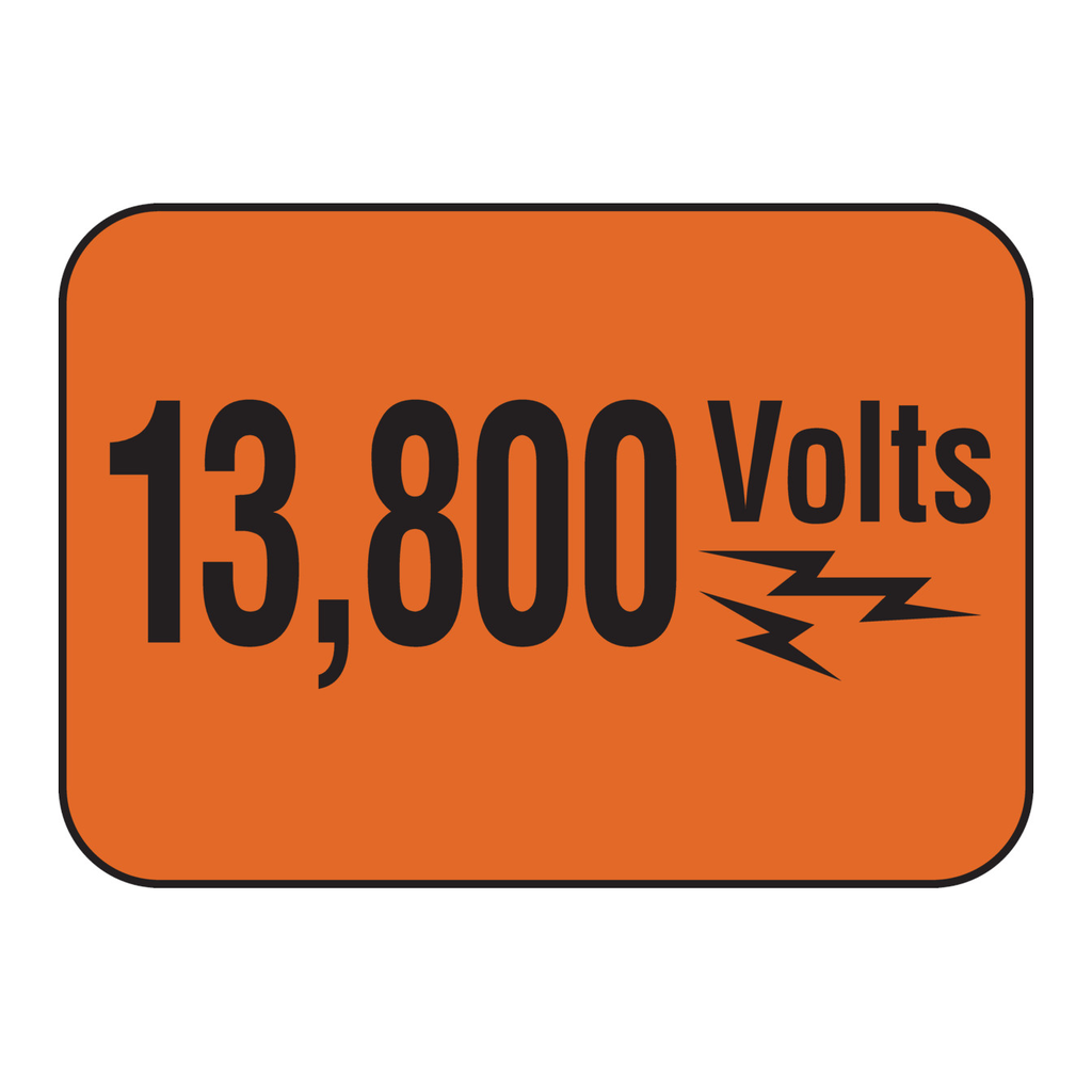 Brady 13,800 VOLTS Sign