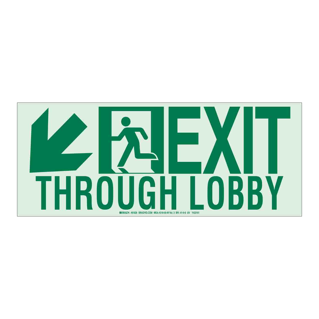 Brady Exit Through Lobby Sign