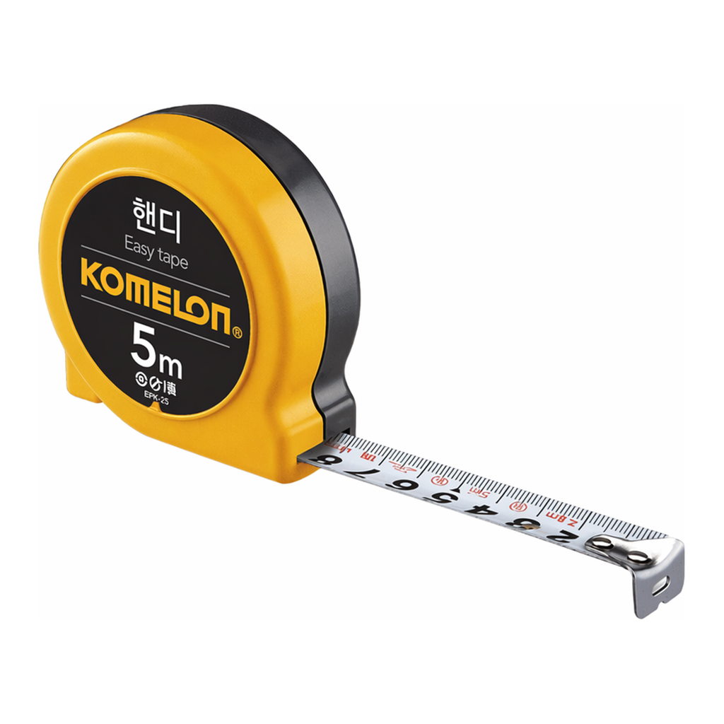 Daihan Science Komelon L2m~5m Basic Measure Tape, Nylon Coated Steel Blade<br>With Metal Belt