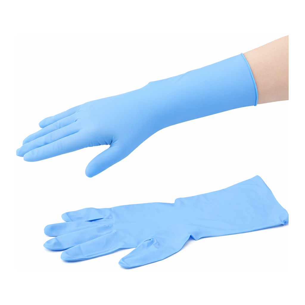 AS ONE CLEAN KNOLL Nitrile Gloves Long (Powder Free)  Blue L 100 Piecesand others