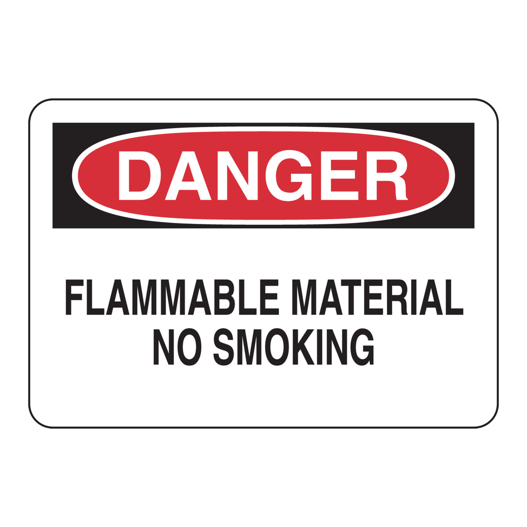 Brady DANGER Flammable Material No Smoking Sign