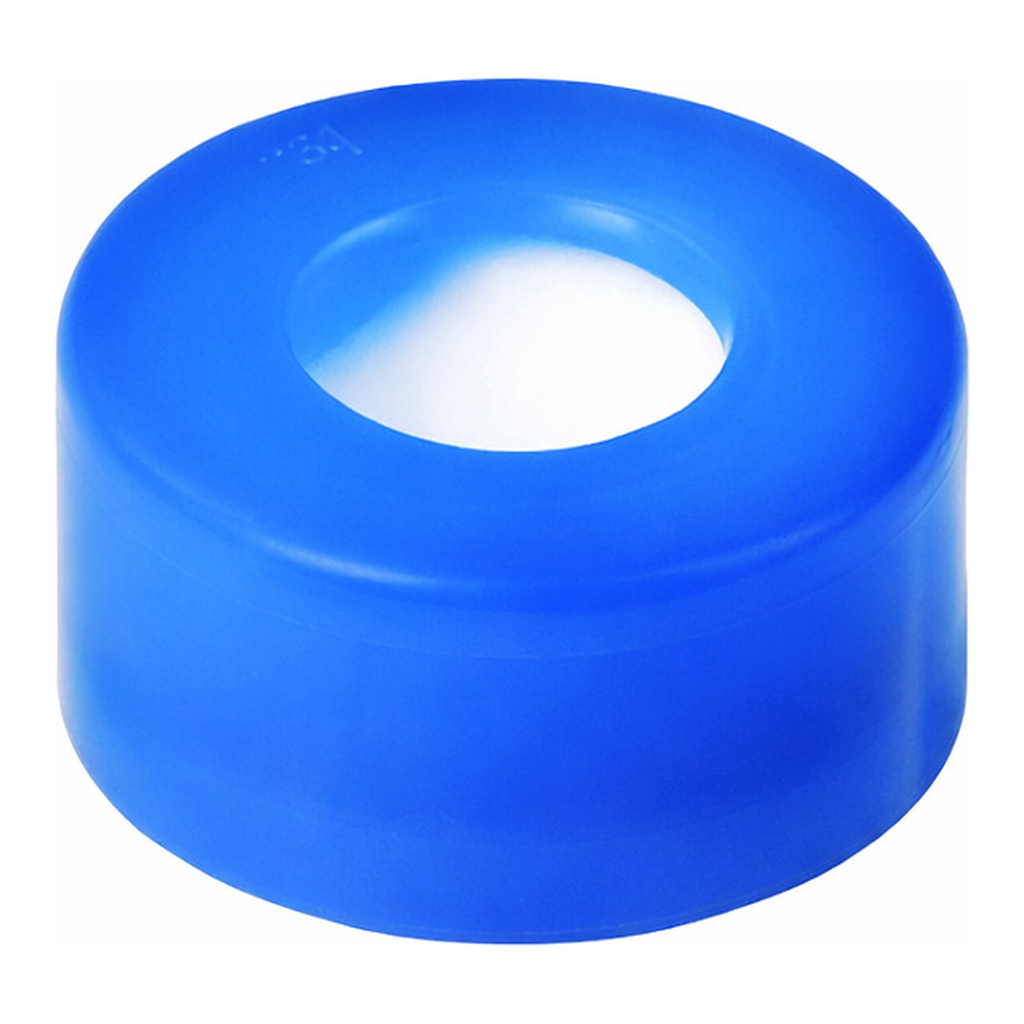 Waters Blue, 12 x 32 mm Snap Neck Cap and Preslit PTFE/Silicone Septum, 100/pk