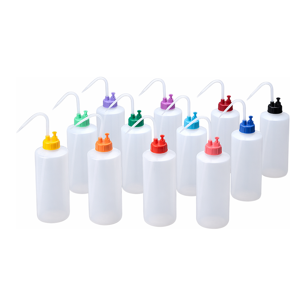 AS ONE NT Colorful Washing Bottle (Wide-mouth) B type, 500mL, 12 pieces, NT 세척병 (광구) B타입, 500mL, 1팩(12개)