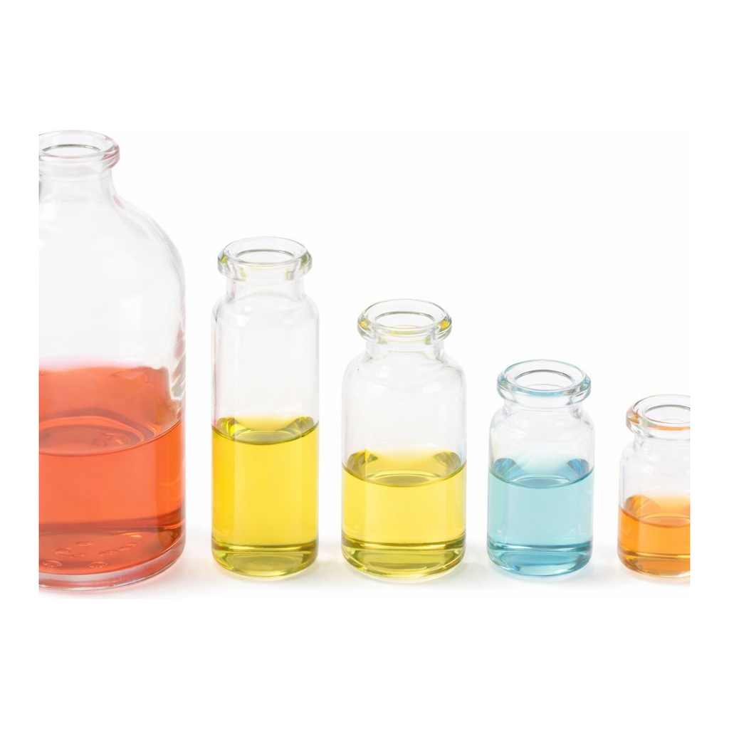 Merck Headspace vial, clear glass, beveled top, flat bottom