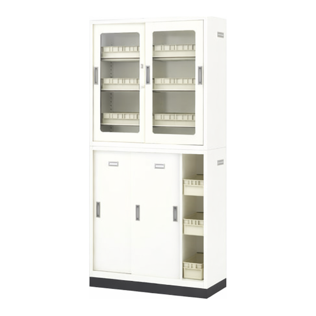 AS ONE Chemical-Resistant Double Sliding Storehouse 880 x 400 x 1850 (X 2 Rooms)