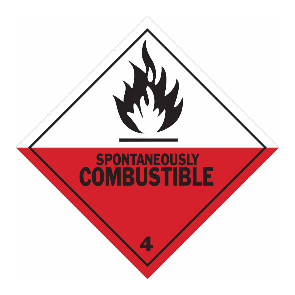Brady SPONTANEOUSLY COMBUSTIBLE 4 Hazardous Material Shipping Labels