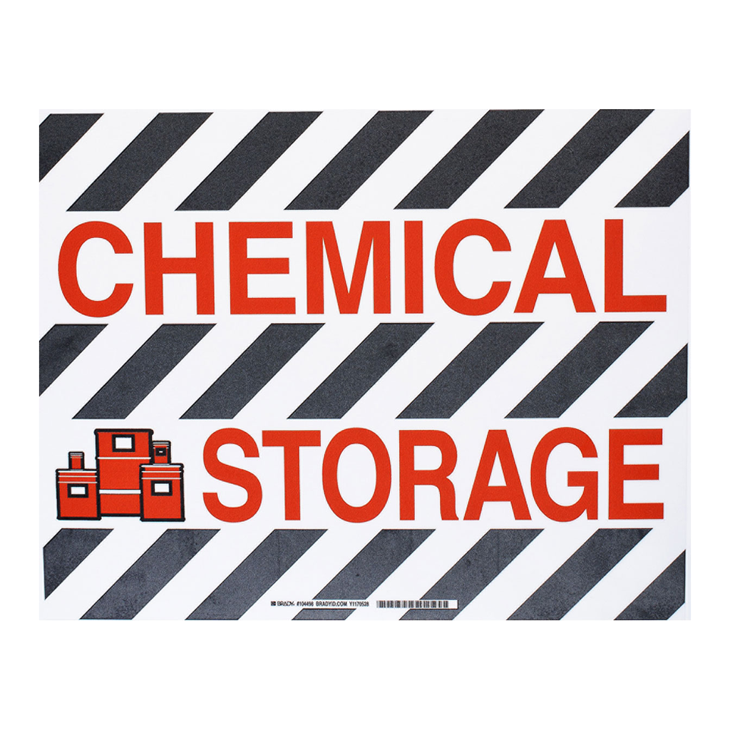Brady CHEMICAL STORAGE ToughStripe Floor Sign