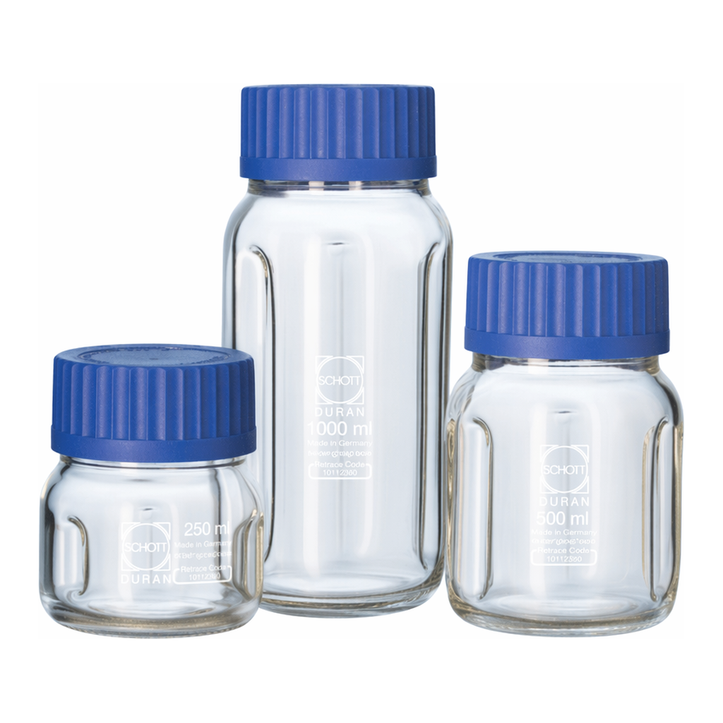 SCHOTT DURAN GLS80 3 Baffled Wide Neck Bottles