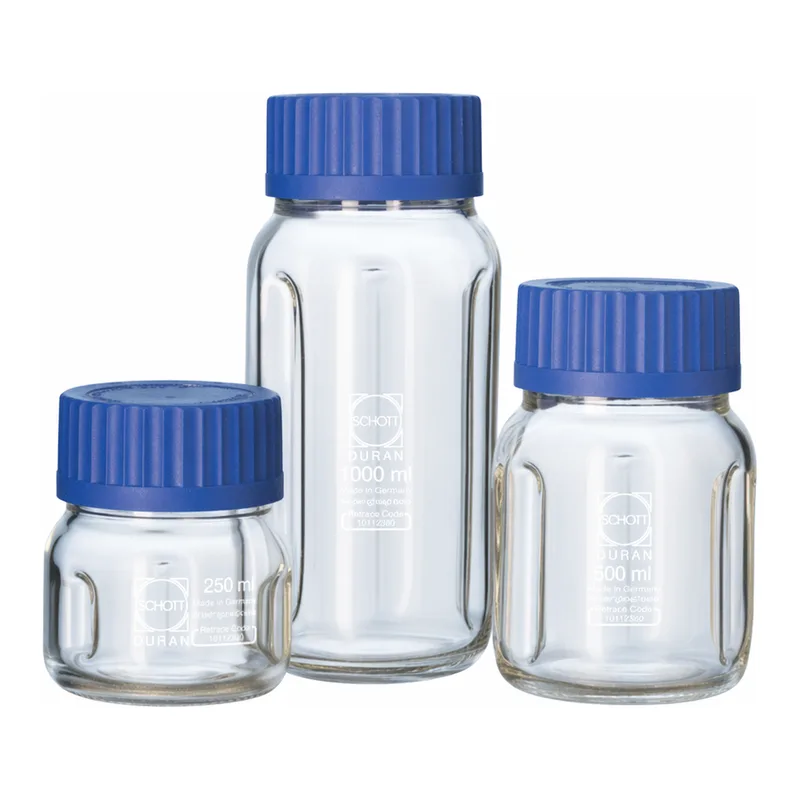 SCHOTT DURAN GLS80 3 Baffled Wide Neck Bottles