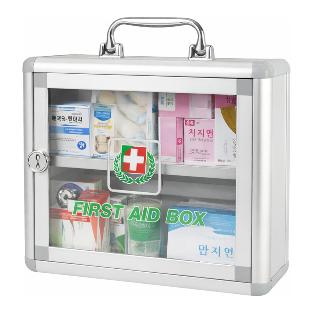 일진약품 Wall-mounted Aluminum First Aid KitWith 21 items(30×11×h26cm)