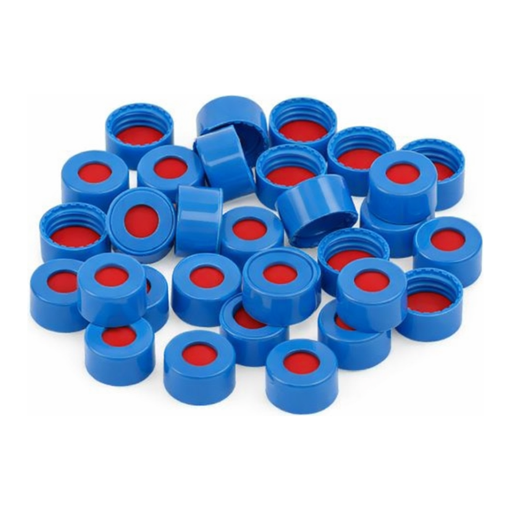 Restek Caps, Short Screw, 9mm Blue PTFE/Sil/PTFE Pack of 1000