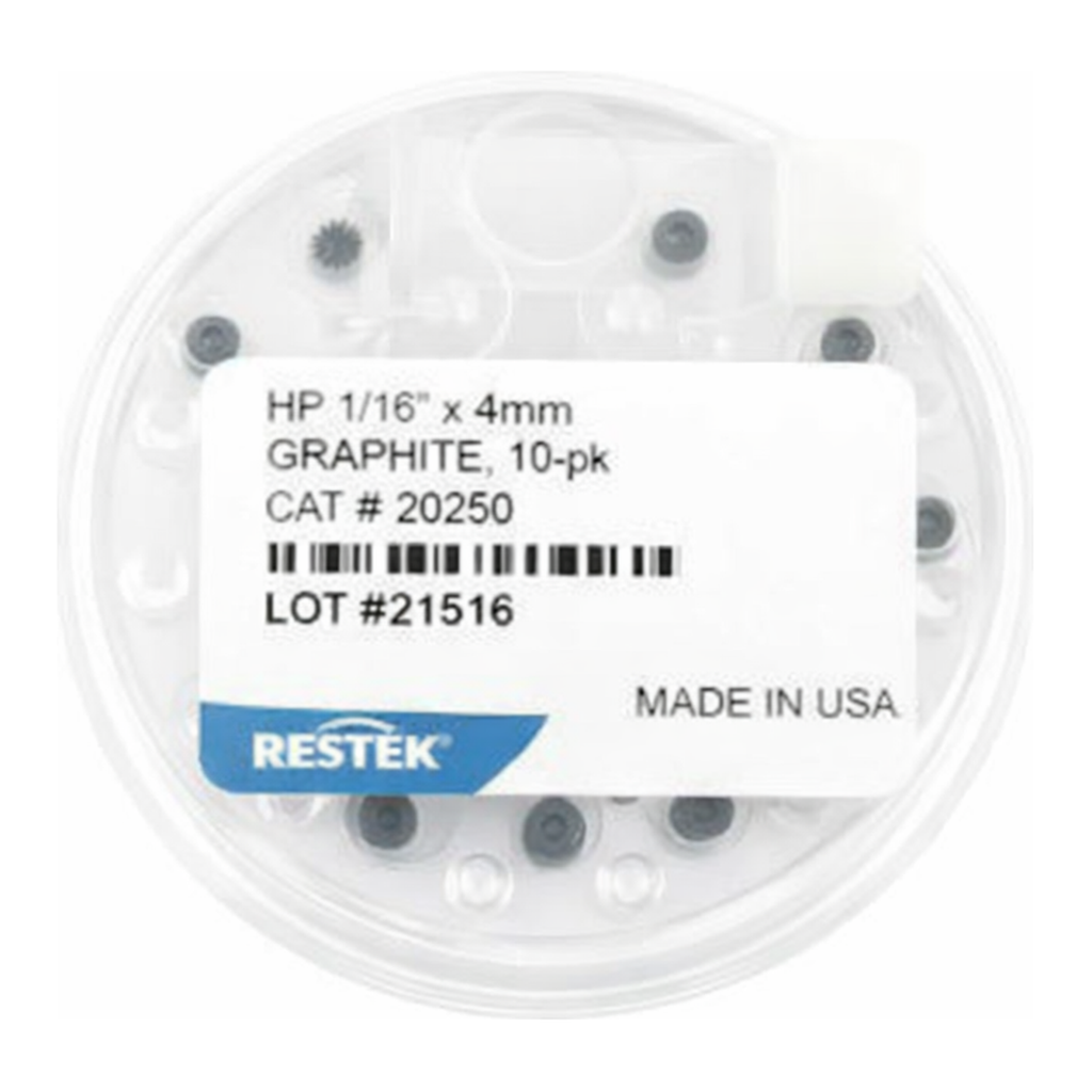 Restek Ferrule, Graphite, Compact 1/16in X 0.4mm ID Pack of 10 for HP GCs