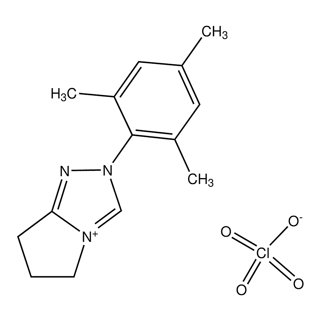 Merck 2,5,6,7-Tetrahydro-2-mesitylpyrrolo[2,1-c][1,2,4]triazol-4-ylium perchlorate