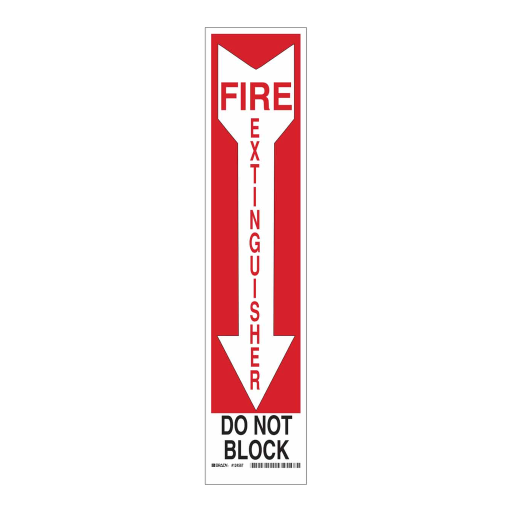 Brady Fire Extinguisher Do Not Block Sign