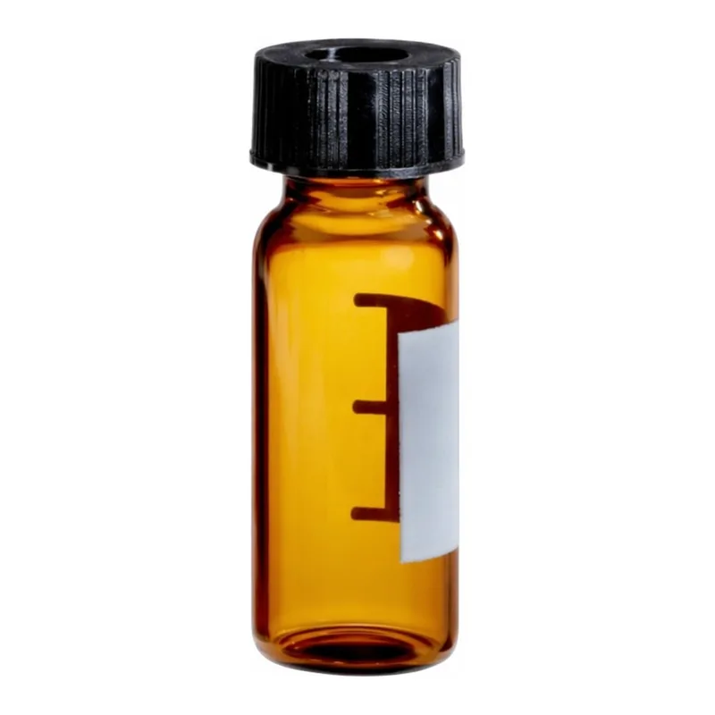 Waters LCGC Certified Amber Glass 12 x 32 mm Screw Neck Vial, with Cap and PTFE Septum, 2 mL Volume, 100/pk