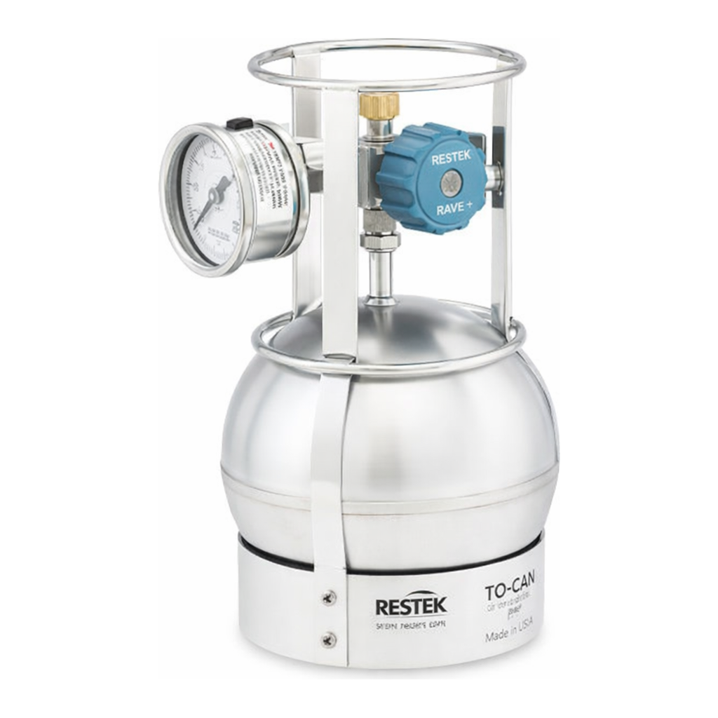 Restek TO-Can Canister 1L with 3-Port RAVE+ with Gauge
