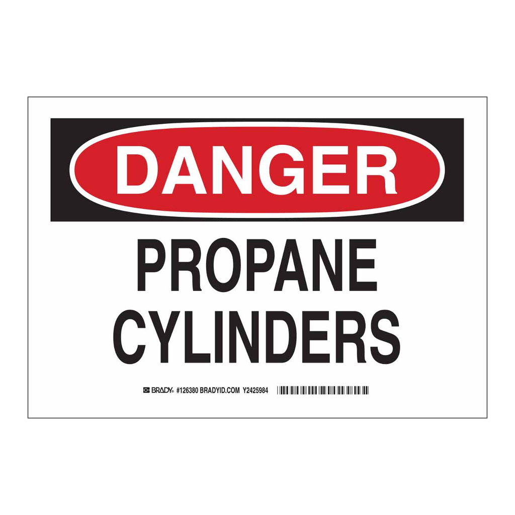 Brady DANGER Propane Cylinders Sign