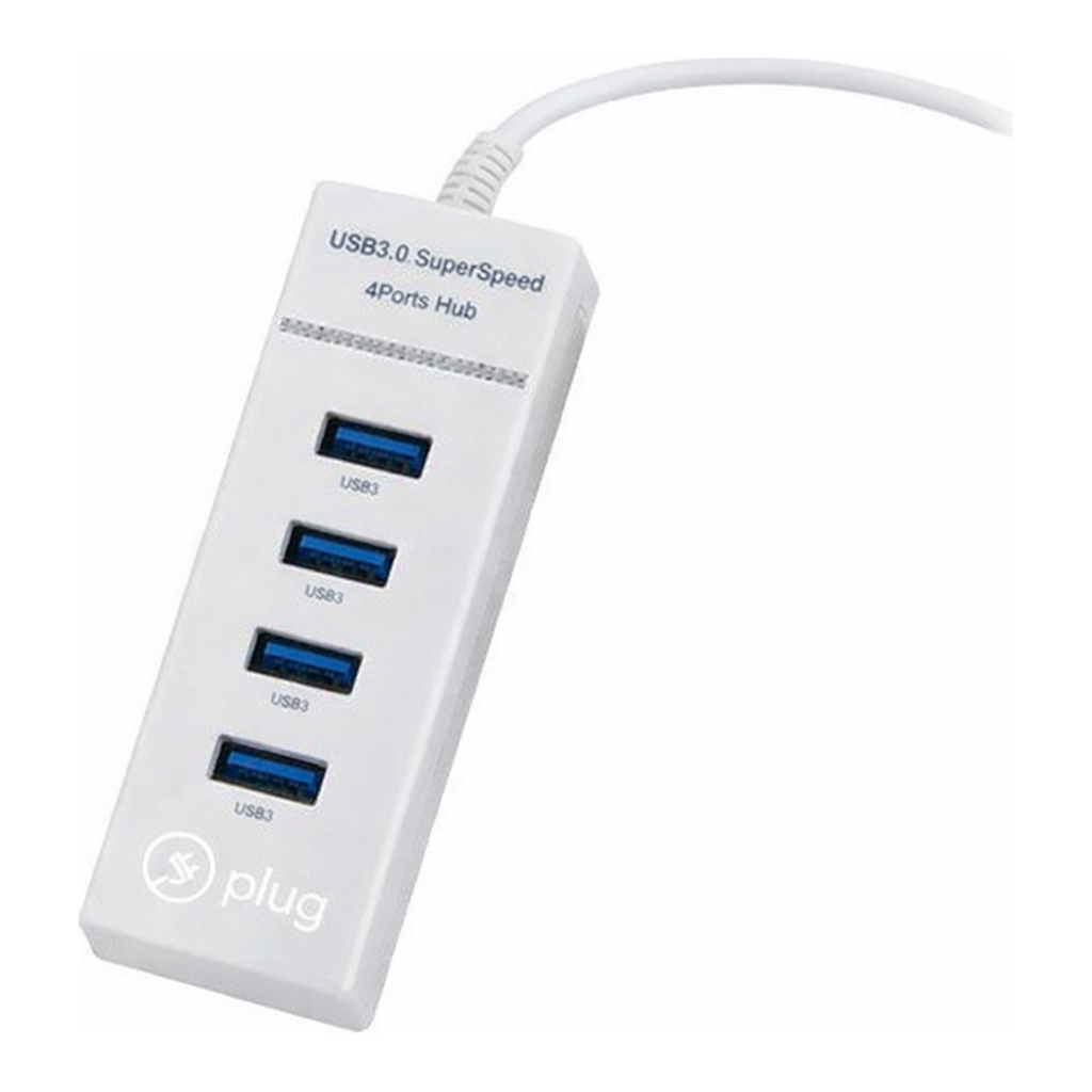 OFFICENEX 플러그 USB3.0 4포트 허브 PLC-012C(화이트)