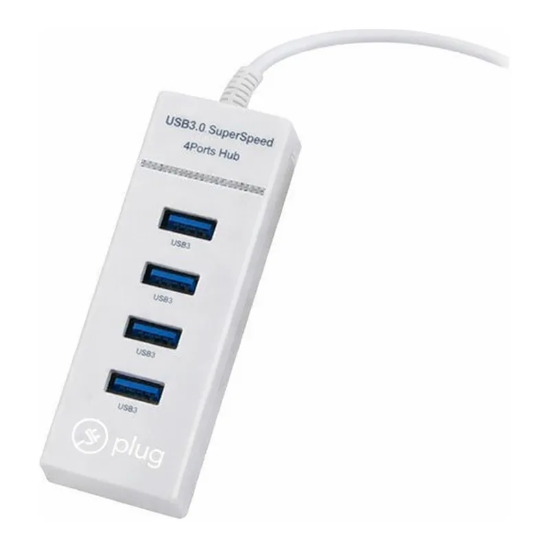 OFFICENEX 플러그 USB3.0 4포트 허브 PLC-012C(화이트)