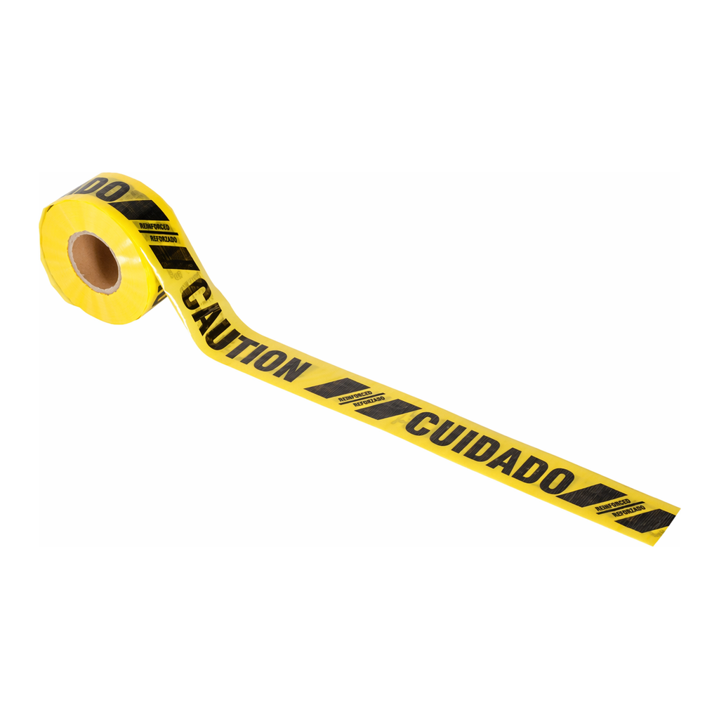 Brady Bilingual Caution Reinforced Barricade Tape