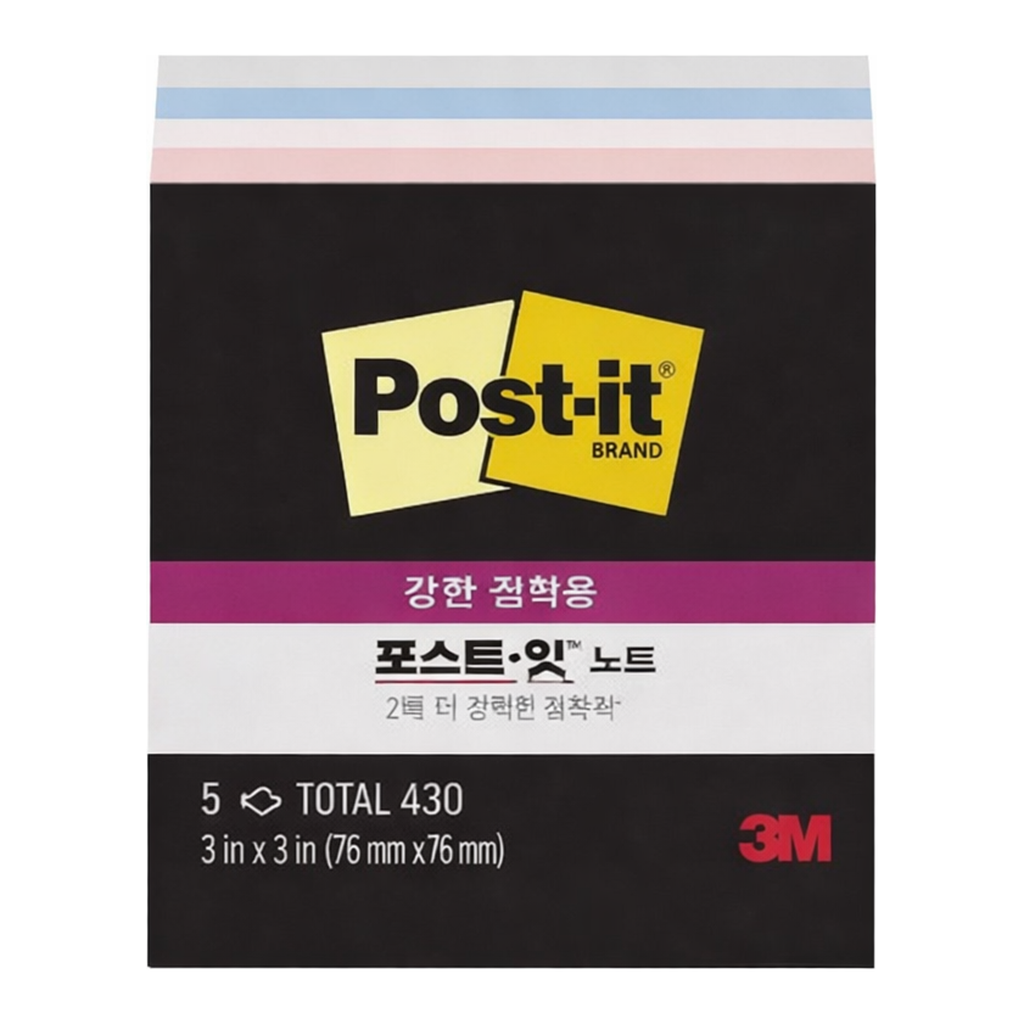 OFFICENEX 3M 포스트잇 강한점착용 컬렉션팩 654-5 심플리서린