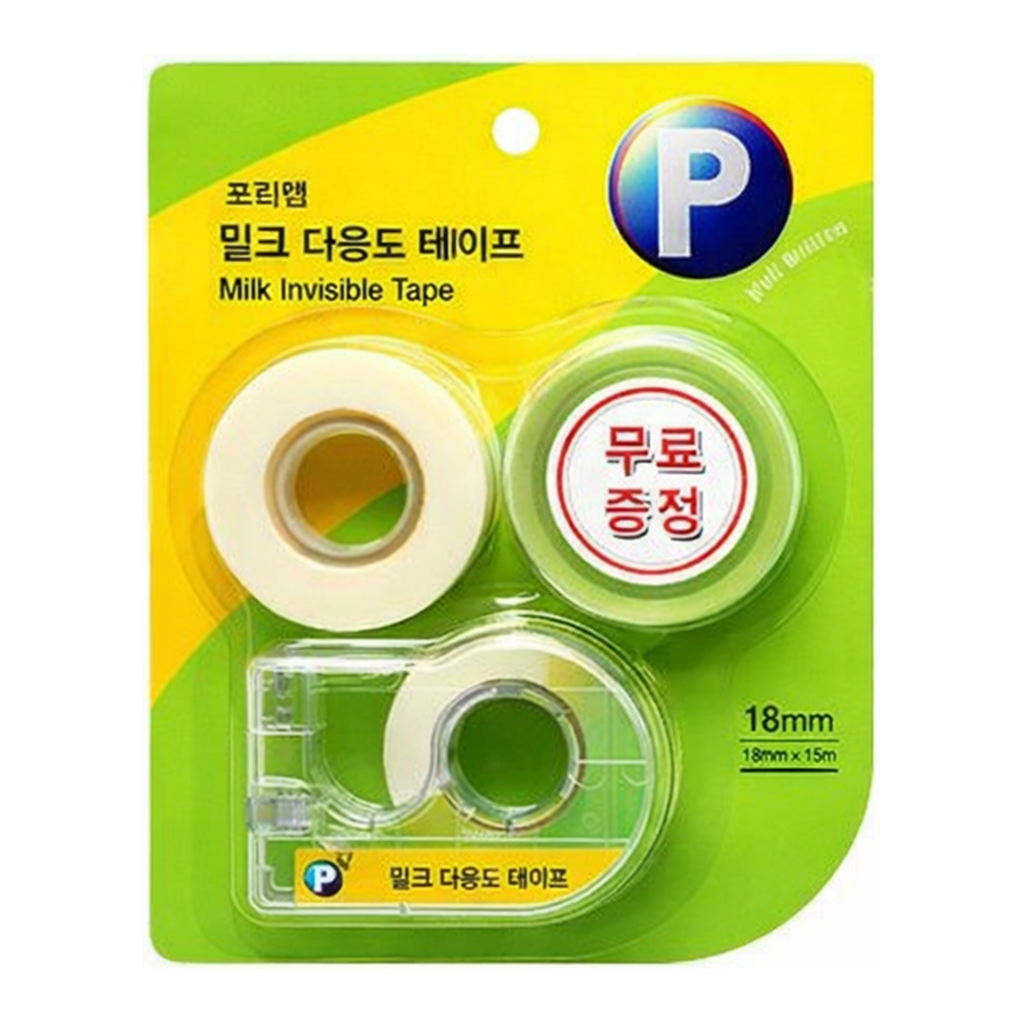 OFFICENEX 프린텍 MA1830-3 밀크 다용도 테이프 오피스팩(리필2롤+디스펜서)