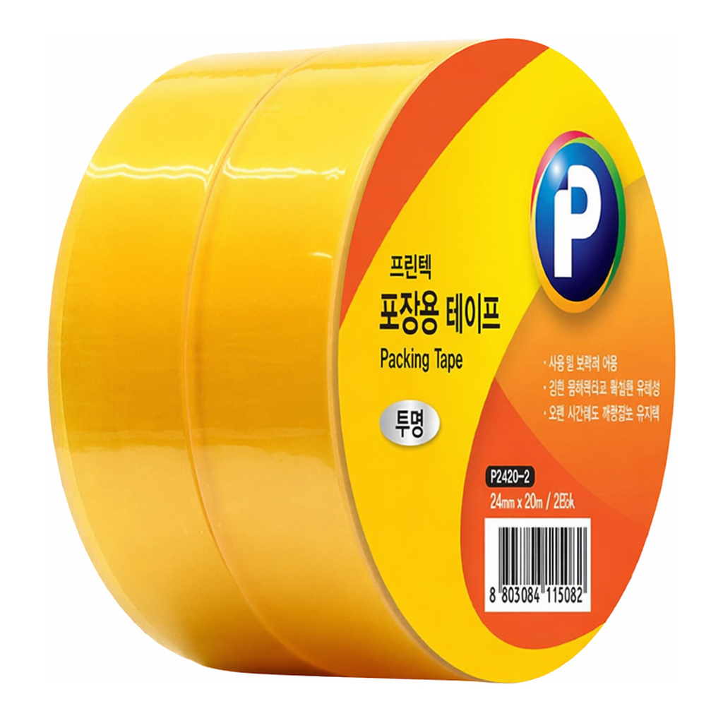 OFFICENEX 프린텍 P2420-2 포장용테이프ㅡ투명 OPP 2EA(24 x20)