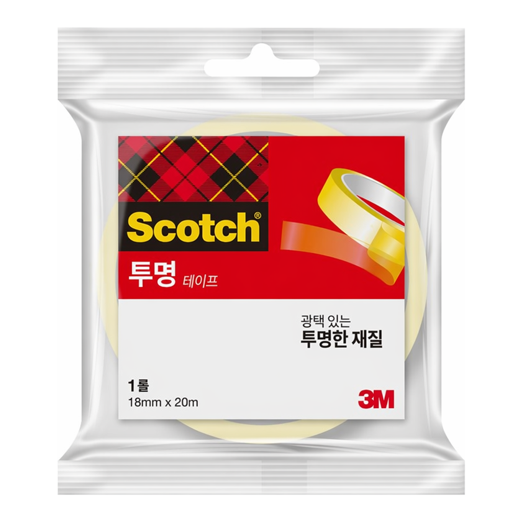 OFFICENEX 3M 스카치 투명 테이프 리필 3인치 550R(18mmx20M)