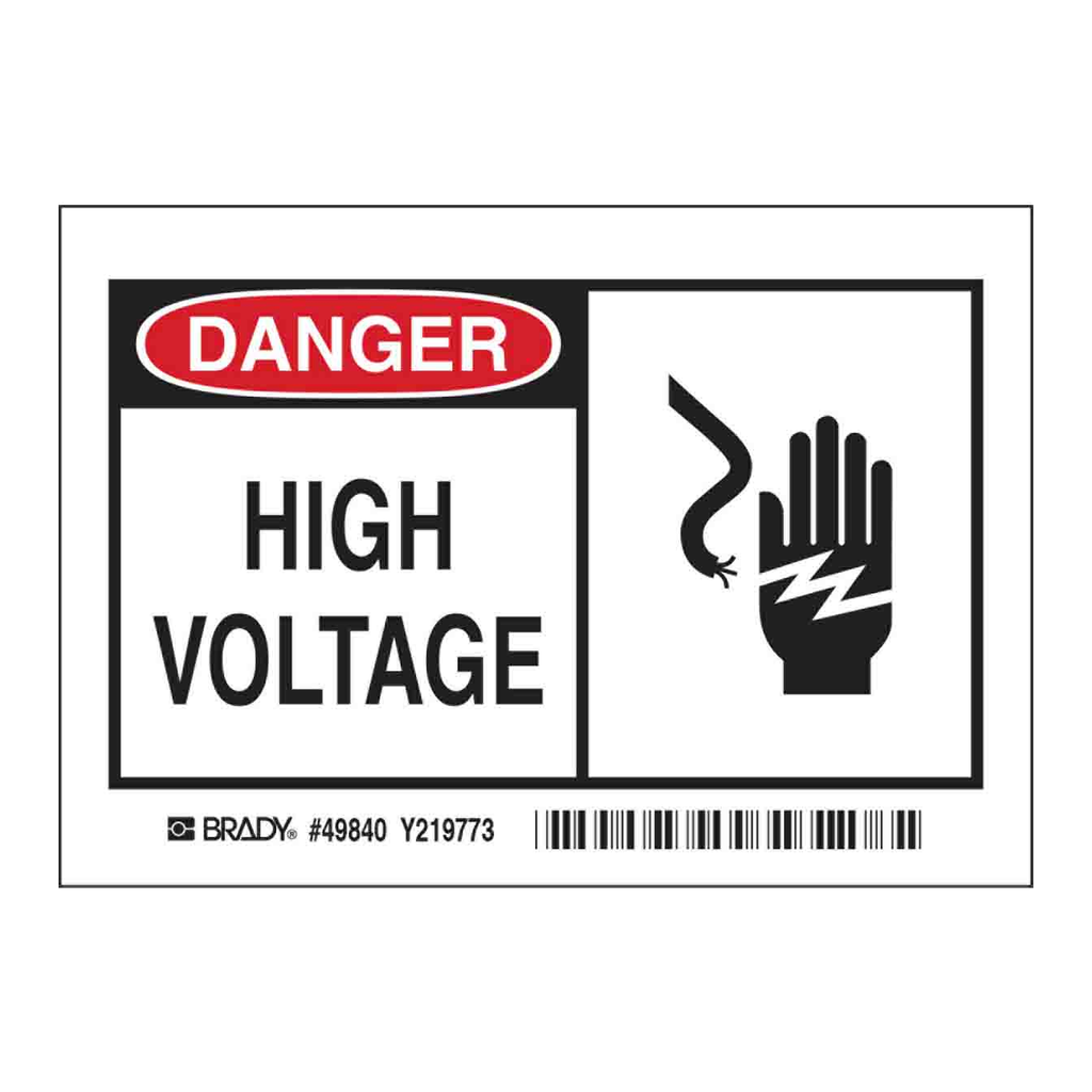 Brady DANGER High Voltage Labels