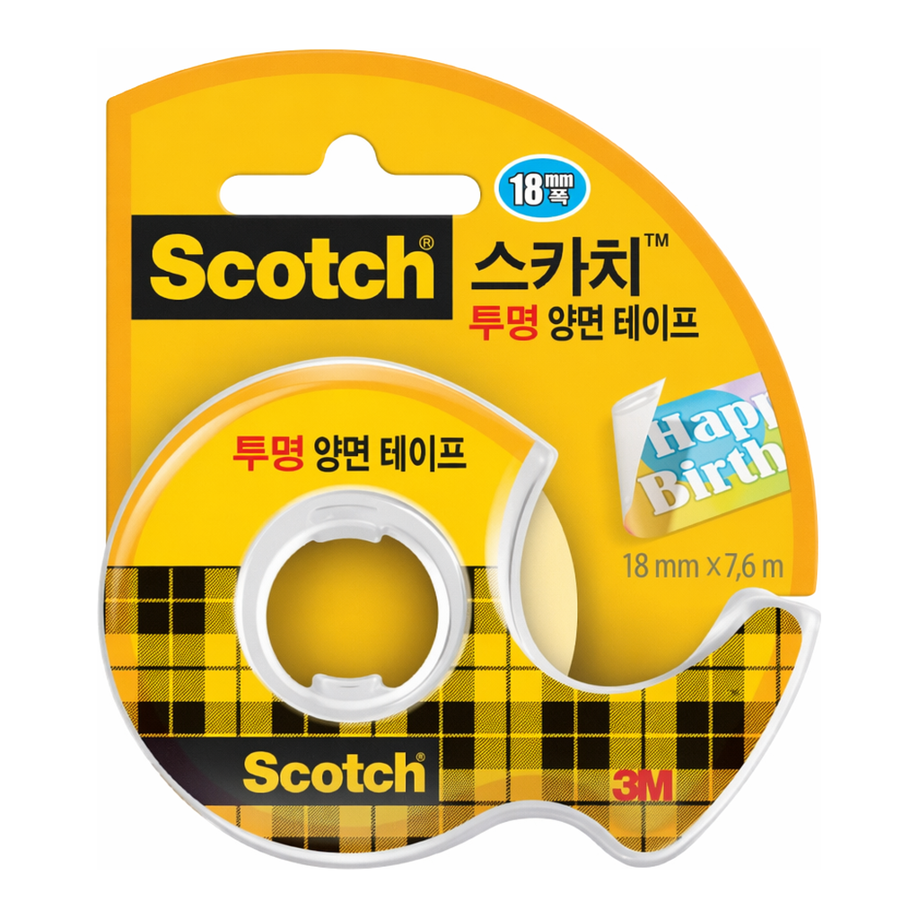 OFFICENEX 3M 스카치 투명 양면테이프 237D(19mmx7.6m)