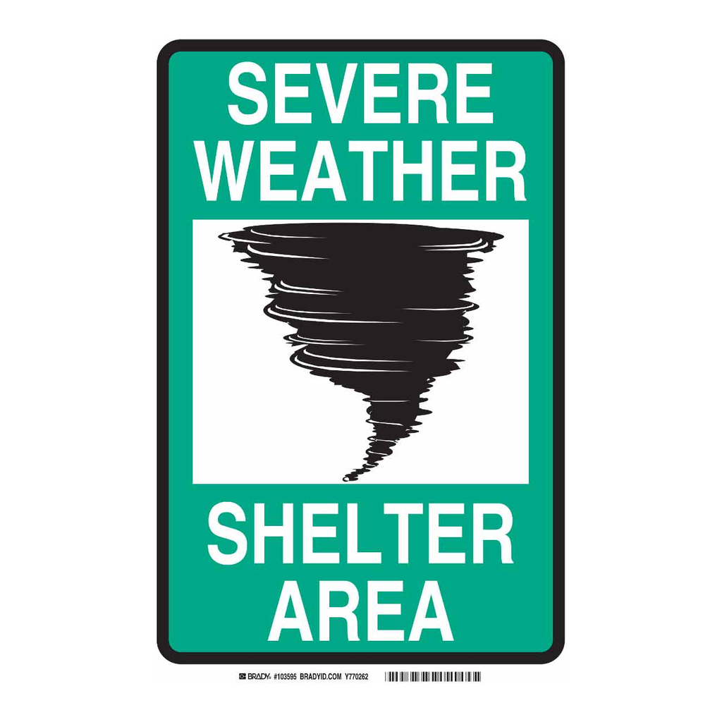 Brady SEVERE WEATHER SHELTER AREA Sign