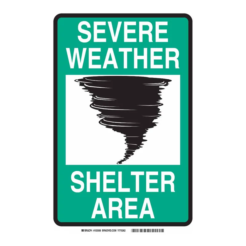 Brady SEVERE WEATHER SHELTER AREA Sign