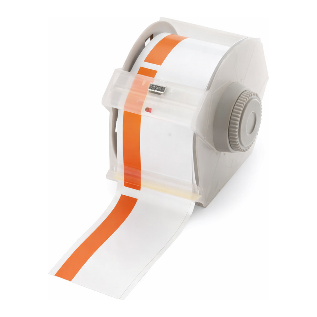Brady All Weather Permanent Adhesive Vinyl Label Tape for GlobalMark Printer - 3", Warning Header Stripe