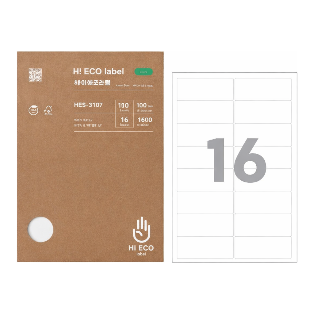 OFFICENEX 하이에코라벨(HES-3107/100매/16칸/폼텍)친환경 인증 상품