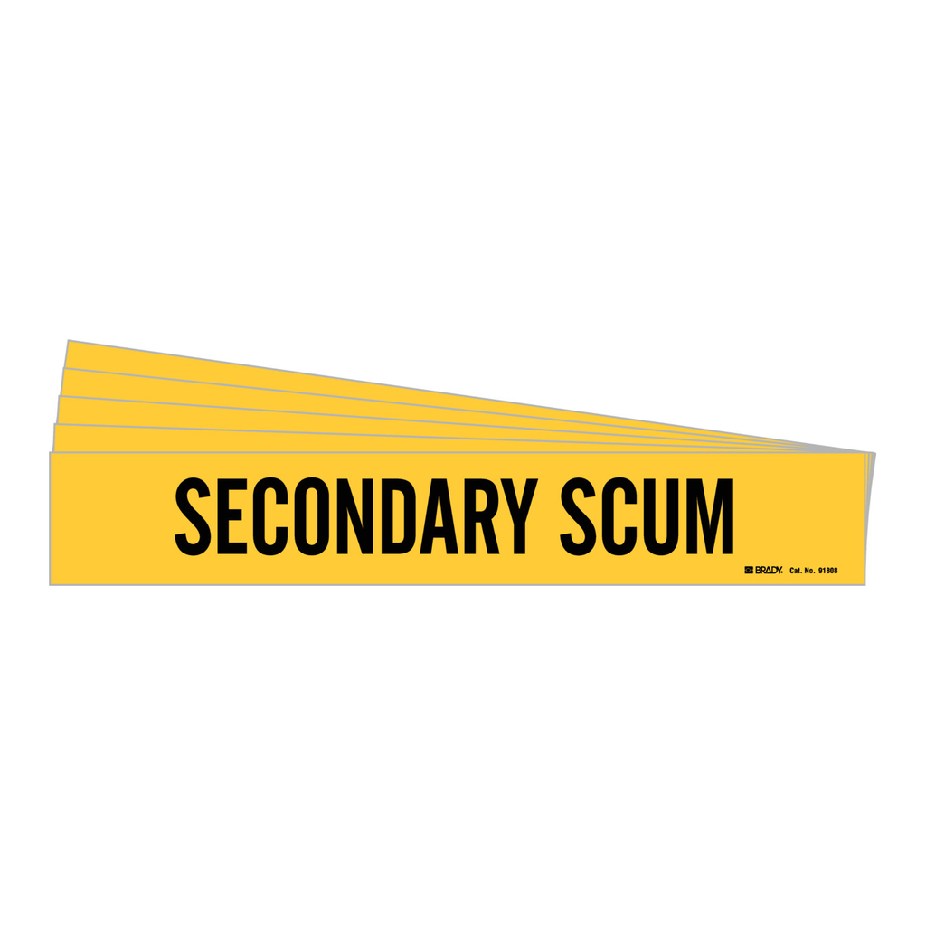 Brady Self-Adhesive Pipe Marker: SECONDARY SCUM