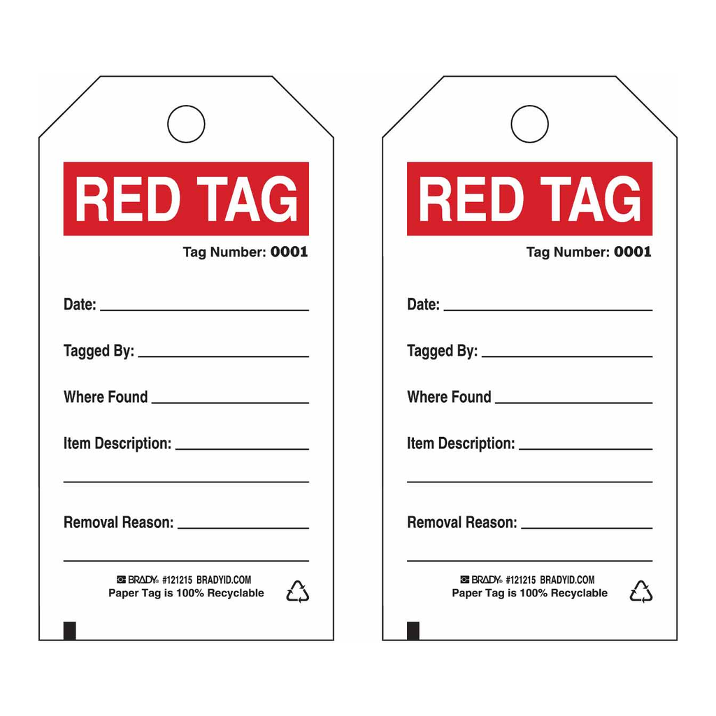 Brady Red Tags