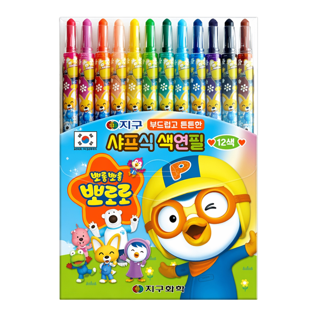 OFFICENEX 지구화학 뽀로로색연필12색(샤프식)