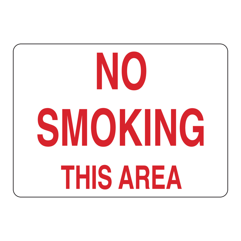 Brady No Smoking This Area Sign
