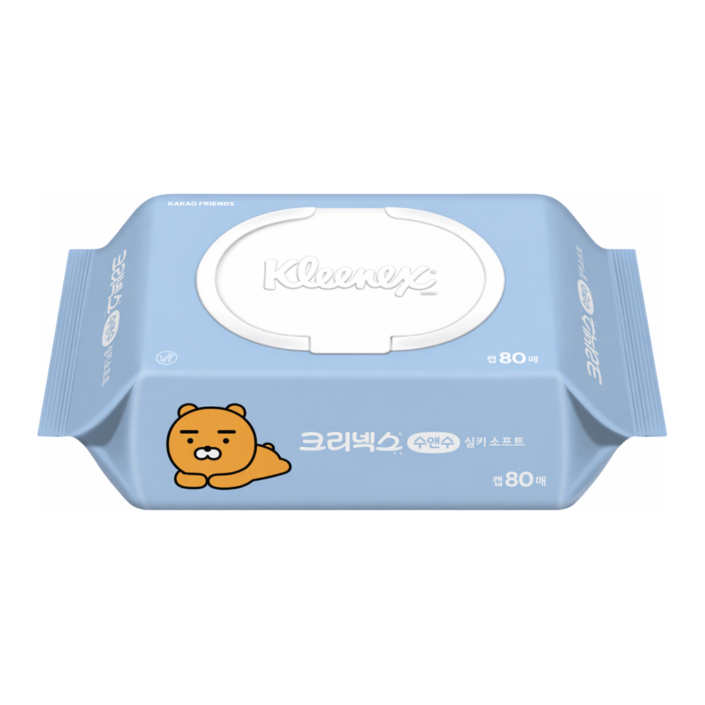 OFFICENEX 크리넥스 수앤수 카카오프렌즈 물티슈(캡형80매/라이언)