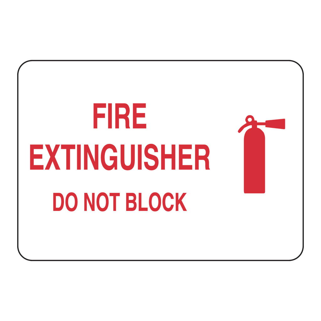 Brady Fire Extinguisher Do Not Block Sign