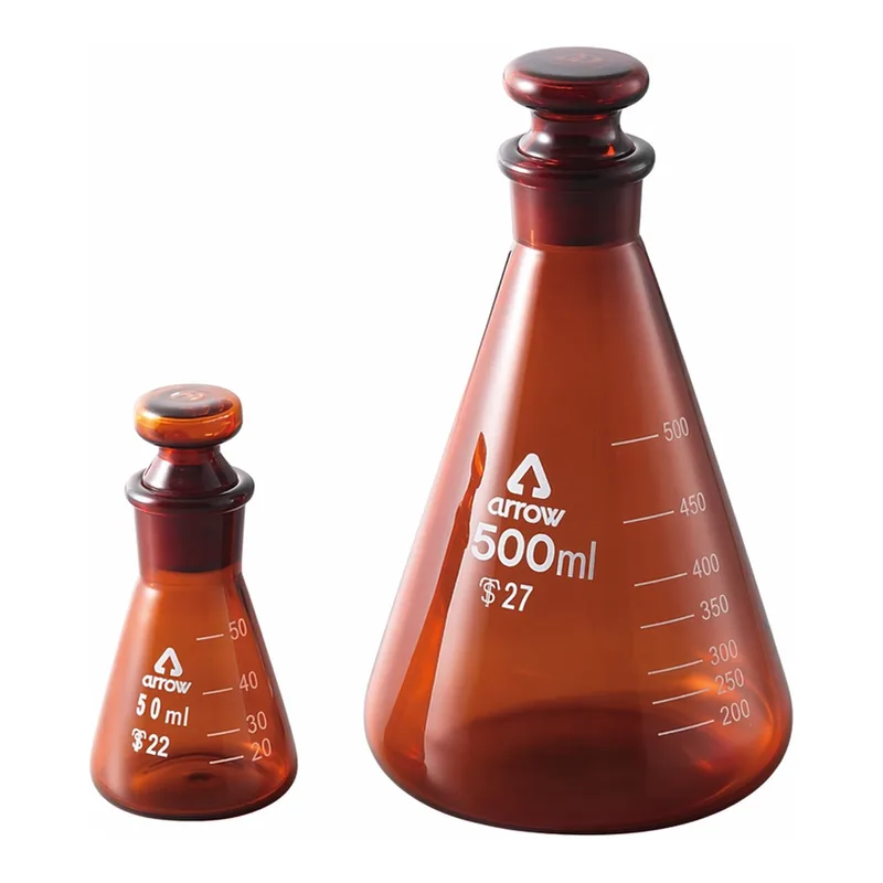 AS ONE Standard Taper Stopper Erlenmeyer Flask(Amber), 공전 삼각플라스크(다갈색)
