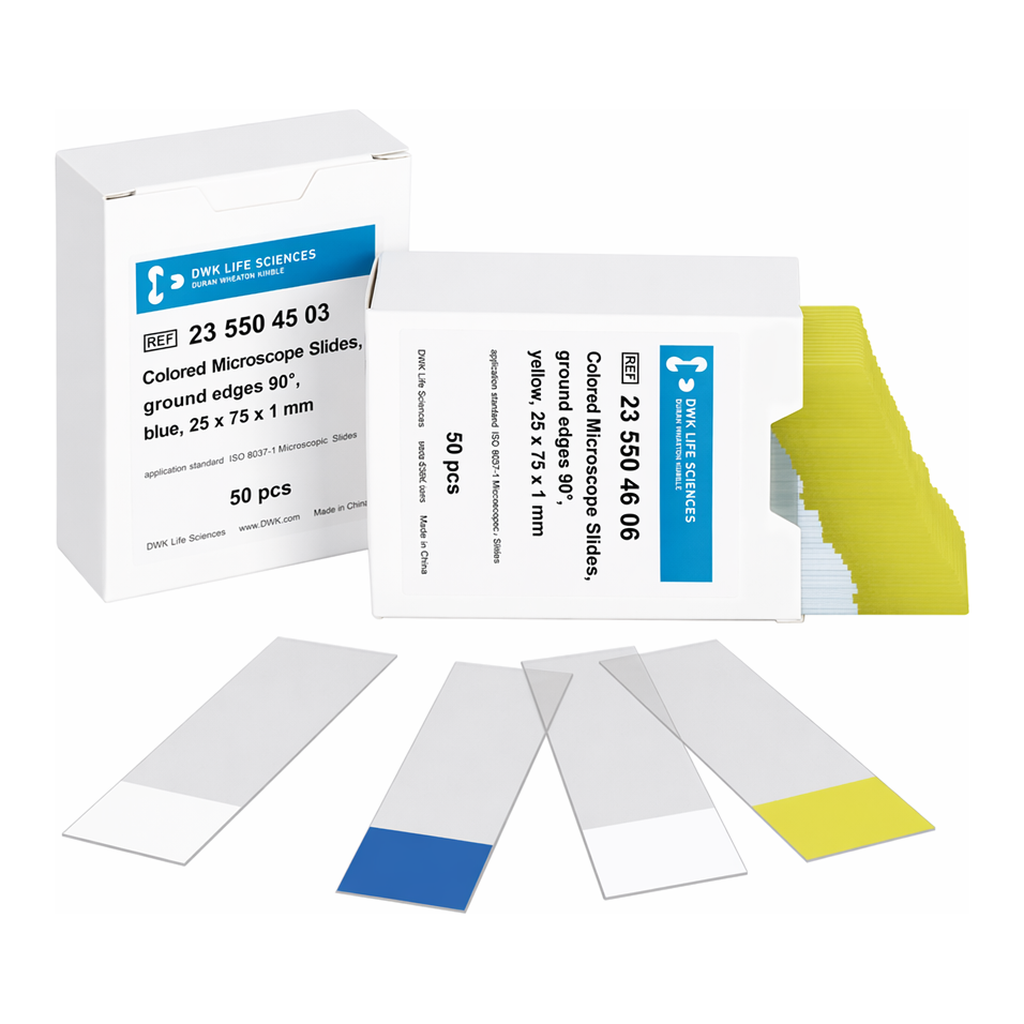 Daihan Science DURAN Premium Color Fine Slide Glass, White·Blue·Yellow90° Ground-edges, 고품질 컬러