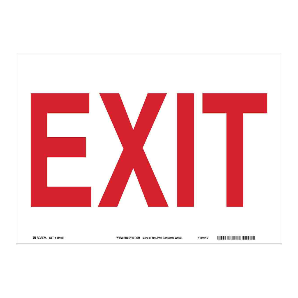Brady Exit Sign
