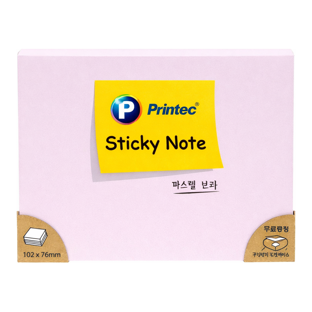 OFFICENEX 프린텍 10276V 스티키노트 파스텔보라 102*76 100매
