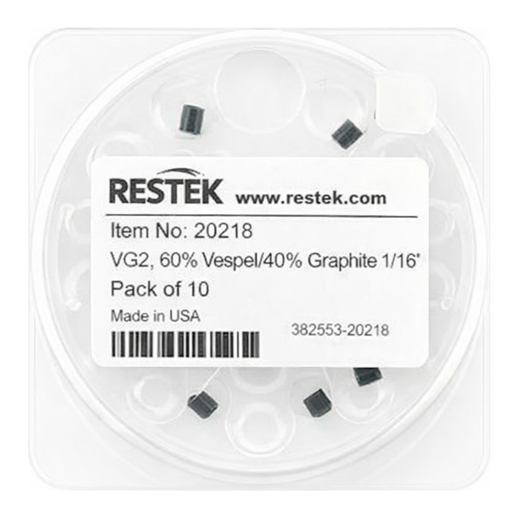 Restek Ferrule, Vespel/Graphite, VG2, 60% Vespel/40% Graphite 1/16in Pack of 10