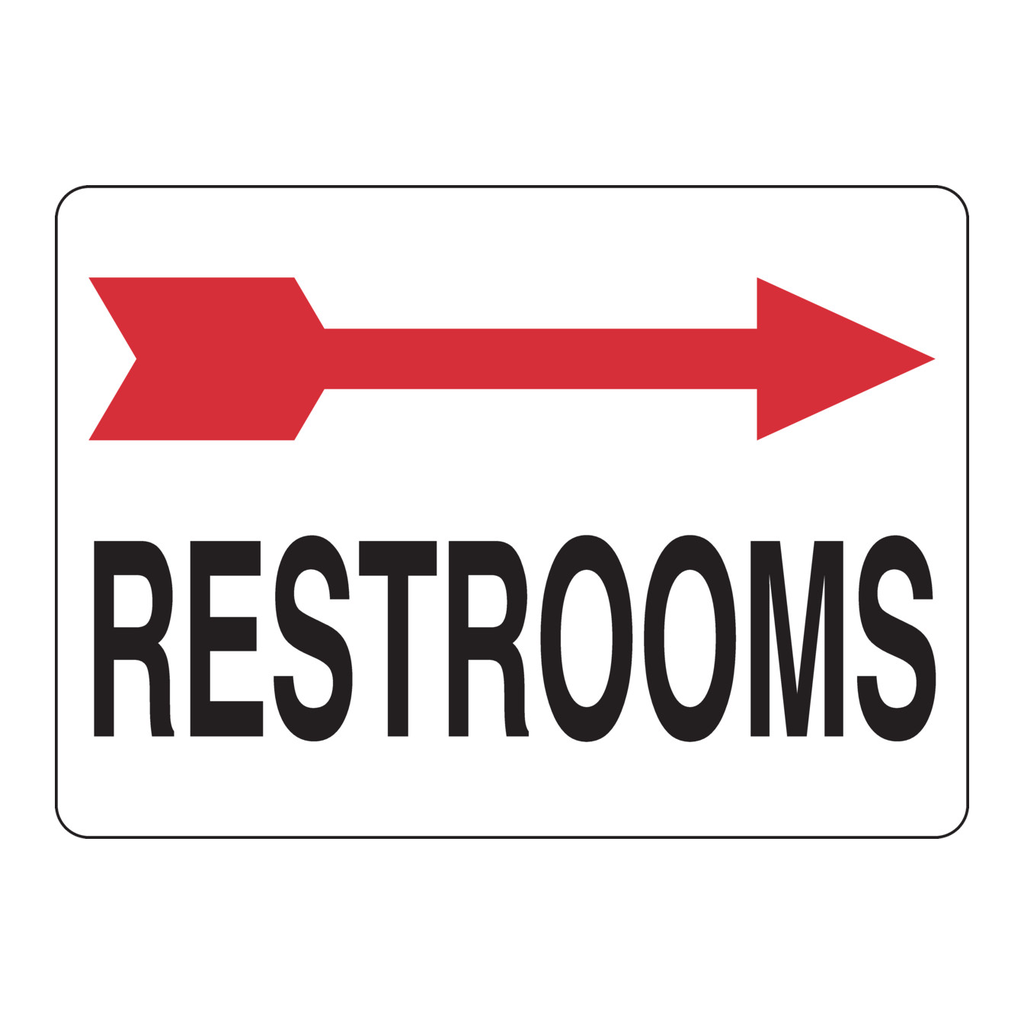 Brady Restrooms Right Arrow Sign