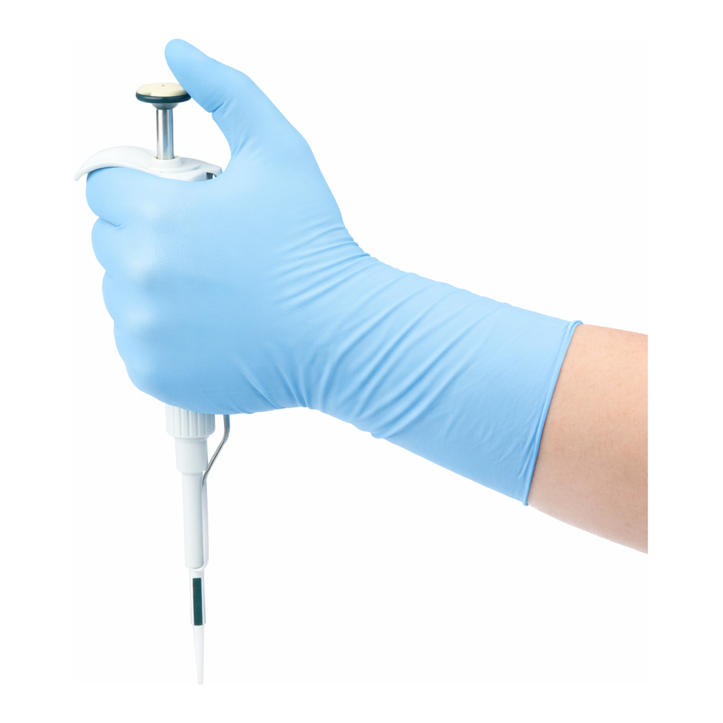 Daihan Science UniGloves Long Cuff Nitrile Exam Glove, Powder Free, Textured, L295mmIdeal for