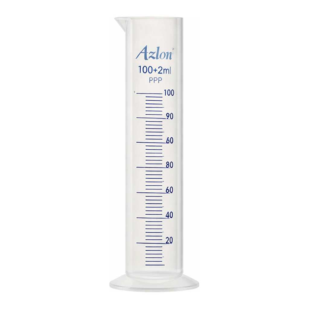 Merck Azlon Squat Form Cylinder with Molded Graduation with blue over print