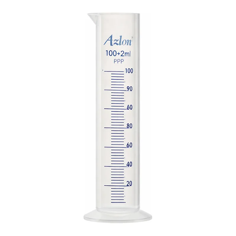 Merck Azlon Squat Form Cylinder with Molded Graduation with blue over print